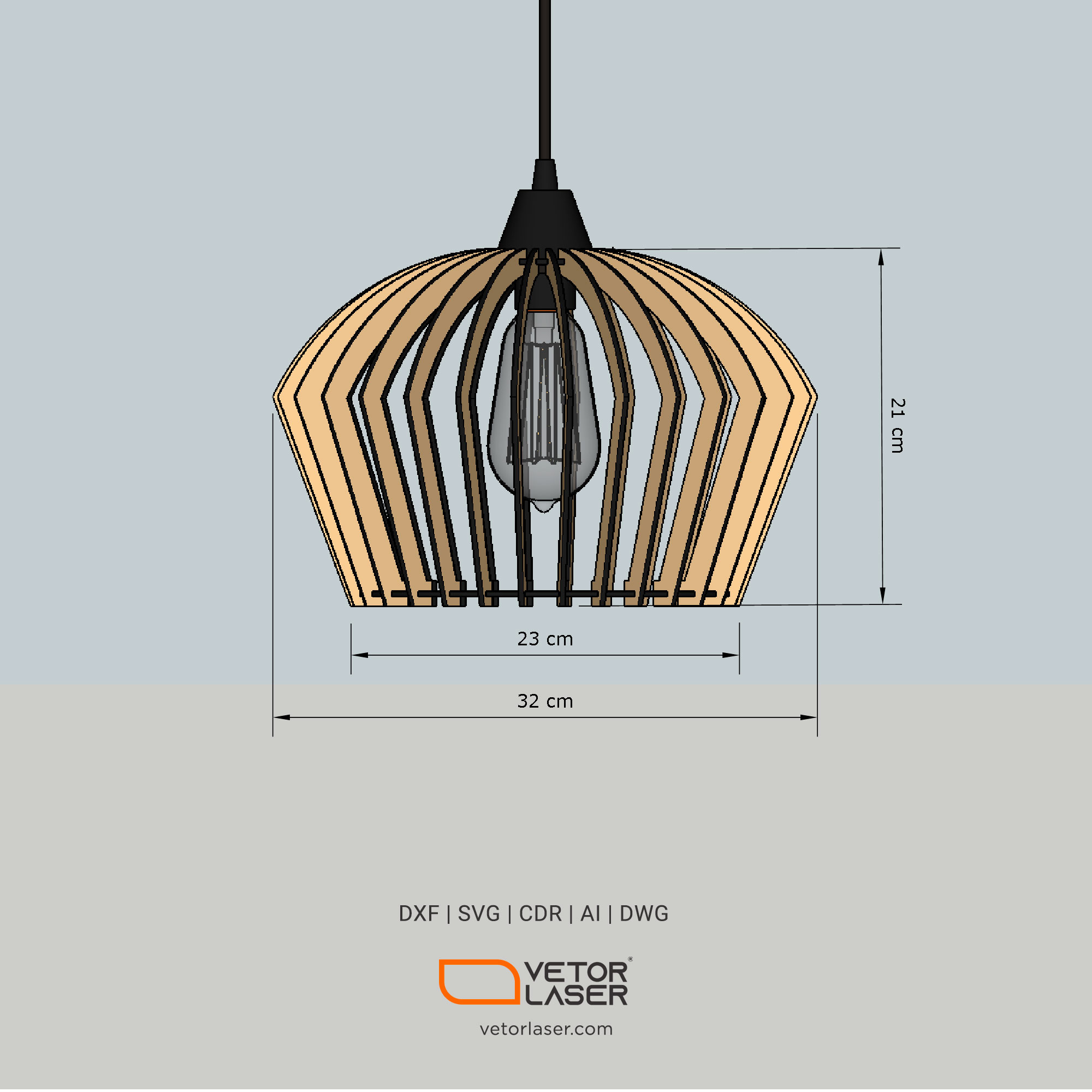 Laser Cut File Pendant Lamp Lighting Fixtures Project Template SVG DXF –  VLP6621LX - Laser Cut Files Projects DXF and SVG
