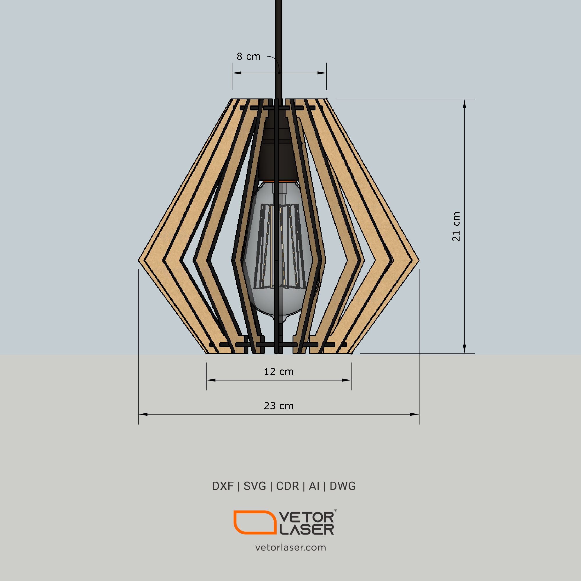 Laser Cut File Pendant Lamp Lighting Fixtures Project Template SVG DXF –  VLP6621LX - Laser Cut Files Projects DXF and SVG