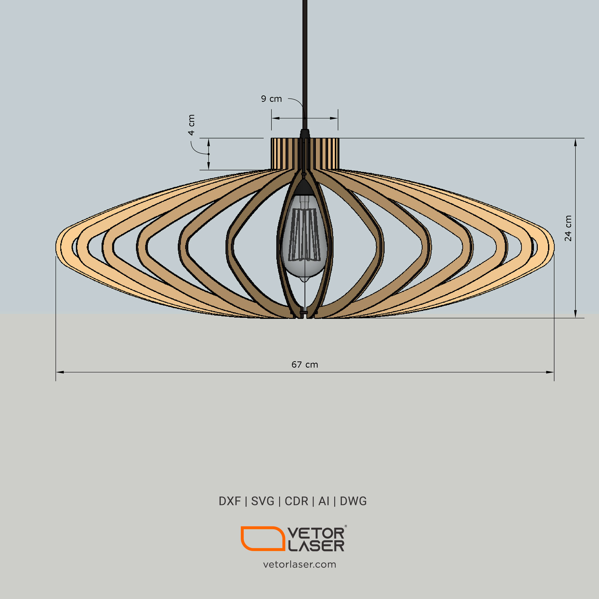 Wooden Hanging Lamp Pendant Light Laser Cutting Template Cdr Ai Dxf Eps Pdf  SVG Glowforge Cricut Vector Laser CNC Template